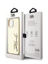 Karl Lagerfeld Wrinkled PU Signature Logo Zadní Kryt pro iPhone 15 Gold Karl Lagerfeld