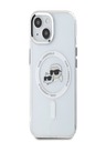 Karl Lagerfeld Karl Lagerfeld IML K&CH Heads Metal Frame MagSafe Zadní Kryt pro iPhone 15 Transparent