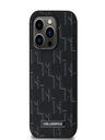 Karl Lagerfeld PU Leather Monogram Metal Logo Magsafe Zadní Kryt pro iPhone 14 Pro Max Black Karl Lagerfeld