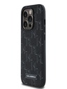Karl Lagerfeld PU Leather Monogram Metal Logo Magsafe Zadní Kryt pro iPhone 14 Pro Max Black Karl Lagerfeld
