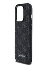 Karl Lagerfeld PU Leather Monogram Metal Logo Magsafe Zadní Kryt pro iPhone 14 Pro Max Black Karl Lagerfeld