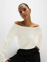 Marks & Spencer Ttexturovaný top typu Bardot s vysokým podílem bavlny Marks & Spencer smetanová