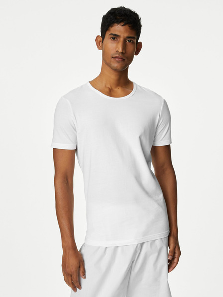 Marks & Spencer Sada tří pánských basic triček v bílé barvě s technologií Cool & Fresh™ Marks & Spencer