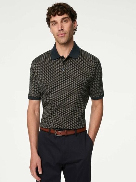 Marks & Spencer Polotriko s geometrickým potiskem, ze 100% bavlny Marks & Spencer námořnická modrá