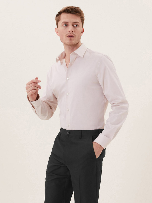 Marks & Spencer Hladké kalhoty pro velkou a vysokou postavu, normální střih Marks & Spencer černá