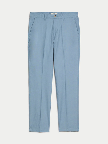 Marks & Spencer Modré pánské chino kalhoty s příměsí lnu Marks & Spencer
