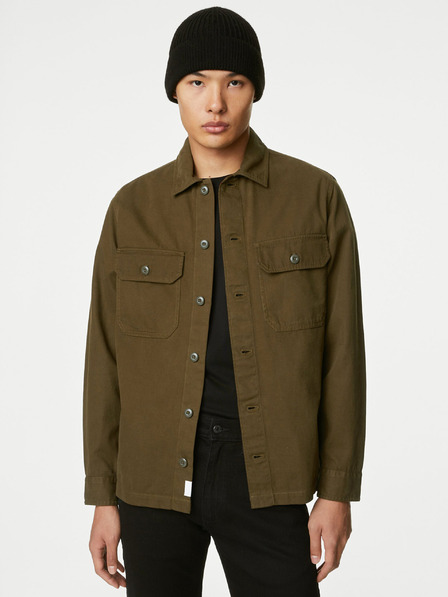 Marks & Spencer Khaki pánská svrchní košile Marks & Spencer