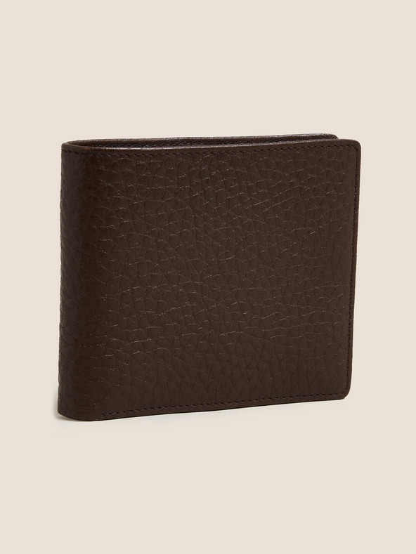 Marks & Spencer Tmavě hnědá kožená peněženka s technologií Cardsafe™ Marks & Spencer