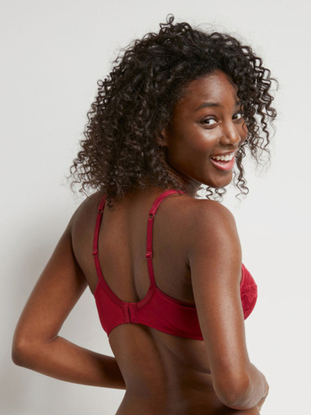 DIM Červená dámská krajkovaná podprsenka DIM GENEROUS ESSENTIEL UNDERWIRE BRA
