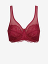 DIM Červená dámská krajkovaná podprsenka DIM GENEROUS ESSENTIEL UNDERWIRE BRA