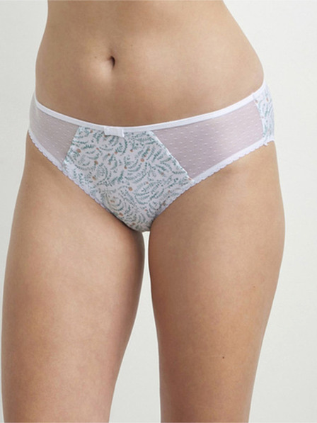 DIM Modro-bílé dámské vzorované kalhotky Dim GENEROUS COTTON BIO SLIP