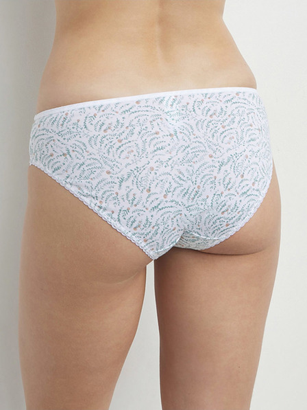DIM Modro-bílé dámské vzorované kalhotky Dim GENEROUS COTTON BIO SLIP