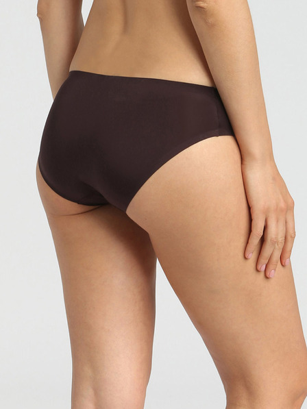 DIM Tmavě hnědé dámské kalhotky Dim INVISIFREE SLIP