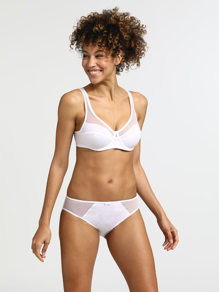 DIM Bílé dámské kalhotky Dim GENEROUS COTTON BIO SLIP