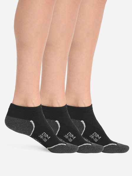 DIM Sada tří dámských sportovních ponožek v černé barvě Dim SPORT IN-SHOE 3x