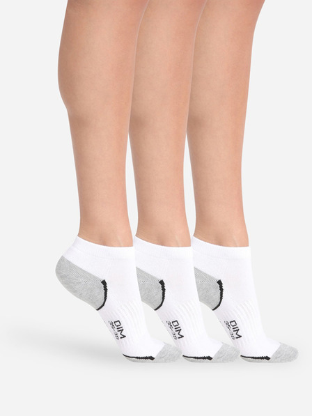 DIM Sada tří dámských sportovních ponožek v šedo-bílé barvě Dim SPORT IN-SHOE 3x