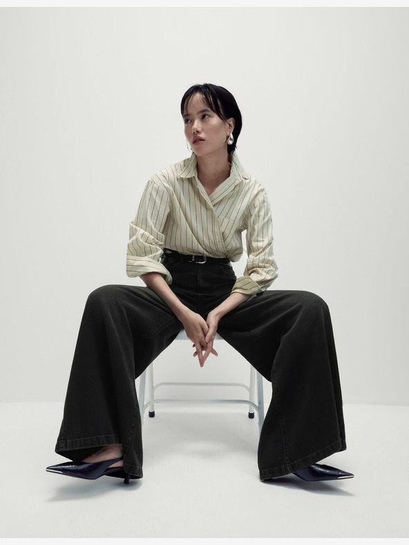 Marks & Spencer Džíny se širokými palácovými nohavicemi, ze směsi materiálu lyocell™ Marks & Spencer černá
