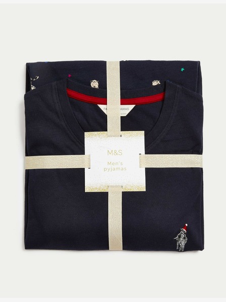 Marks & Spencer Pyžamová souprava z čisté bavlny se zebřím motivem Marks & Spencer námořnická modrá
