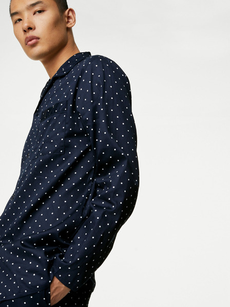 Marks & Spencer Tmavě modrá pánská puntíkovaná pyžamová souprava Marks & Spencer