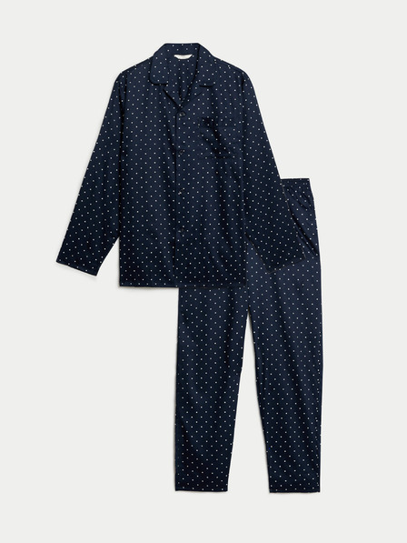 Marks & Spencer Tmavě modrá pánská puntíkovaná pyžamová souprava Marks & Spencer