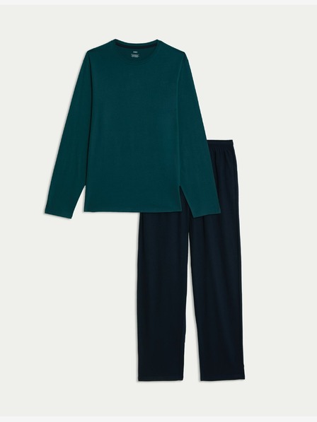 Marks & Spencer Čistě bavlněná pyžamová souprava Marks & Spencer zelená