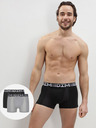 DIM Sada dvou pánských boxerek v šedé a černé barvě Dim COTTON 3D FLEX AIR BOXER