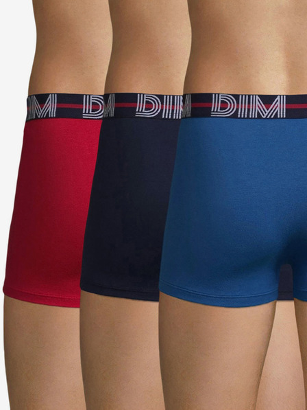 DIM Sada tří pánských boxerek v červené a modré barvě Dim POWERFUL BOXERS