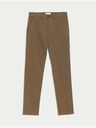 Marks & Spencer Strečové chino kalhoty úzkého střihu Marks & Spencer hnědá