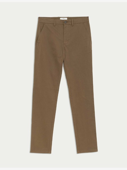 Marks & Spencer Strečové chino kalhoty úzkého střihu Marks & Spencer hnědá