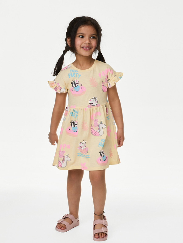 Marks & Spencer Žluté holčičí šaty s motivem Prasátko Peppa™ Marks & Spencer