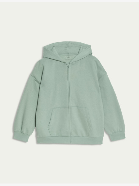 Marks & Spencer Mikina s kapucí, zapínáním na zip a vysokým podílem bavlny (6–16 let) Marks & Spencer zelená