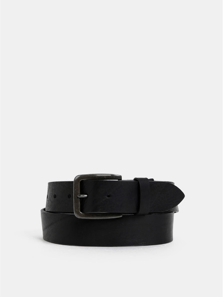 Jack & Jones Černý kožený pásek Jack & Jones Victor