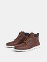Jack & Jones Hnědé pánské kožené kotníkové boty Jack & Jones Tubar