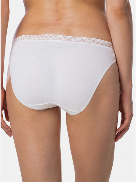Bellinda Bílé dámské kalhotky s krajkovým detailem Bellinda FANCY COTTON MINISLIP