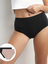 DIM Sada dvou dámských kalhotek v černé a béžové barvě DIM Body touch highwaist brief