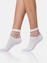 Bellinda Bílé dámské ponožky s ozdobným detailem Bellinda TRENDY COTTON SOCKS