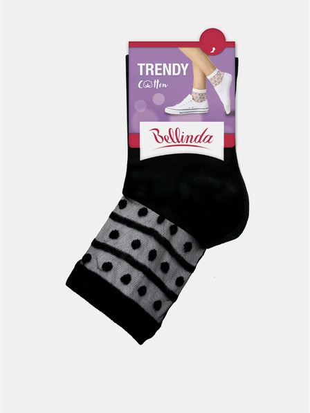Bellinda Černé dámské ponožky s ozdobným detailem Bellinda TRENDY COTTON SOCKS