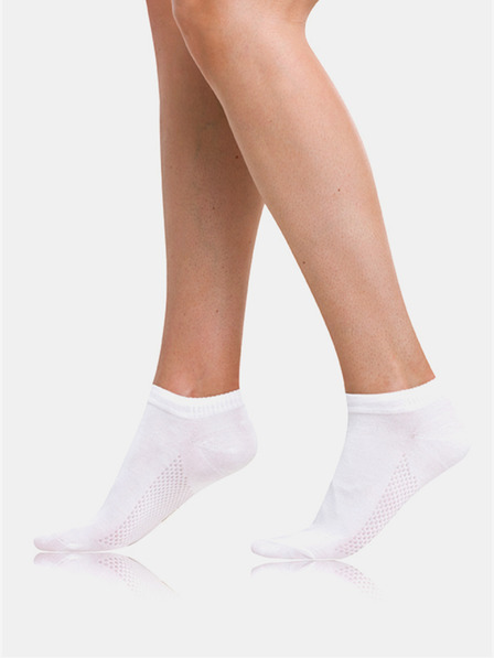 Bellinda Bílé dámské kotníkové ponožky Bellinda BAMBUS AIR LADIES IN-SHOE SOCKS