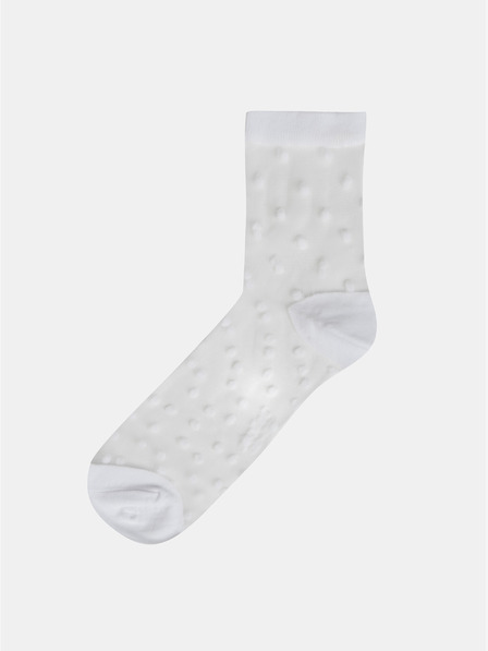 Bellinda Bílé dámské puntíkované silonkové ponožky Bellinda TRENDY SOCKS