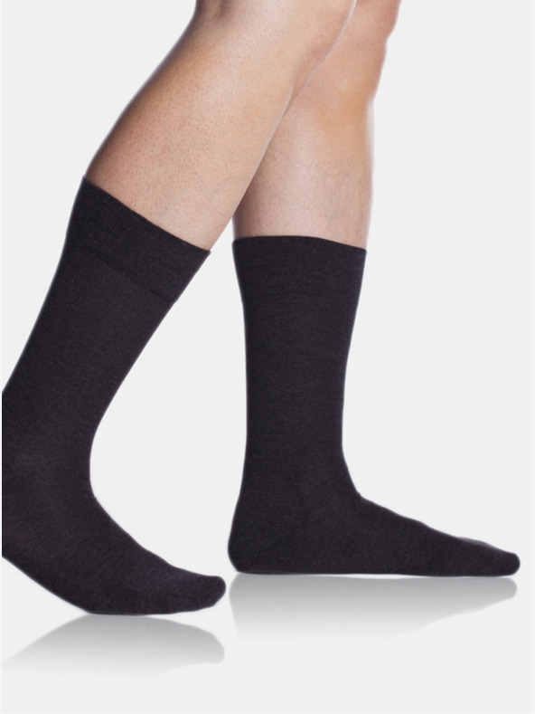 Bellinda Tmavě šedé pánské ponožky Bellinda BAMBUS COMFORT SOCKS