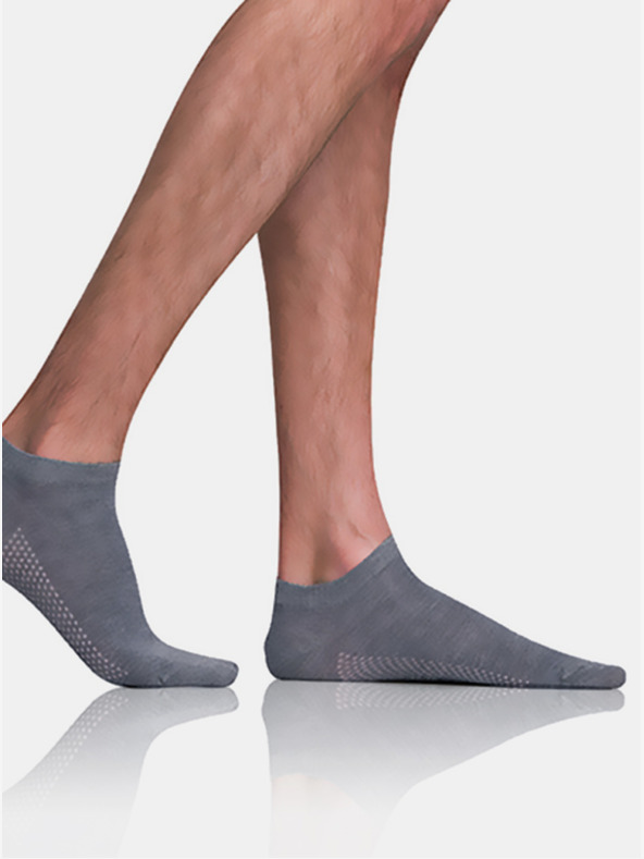 Bellinda Šedé pánské ponožky Bellinda BAMBUS AIR IN-SHOE SOCKS