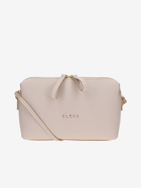 Elega Béžová dámská kožená crossbody kabelka ELEGA Hill