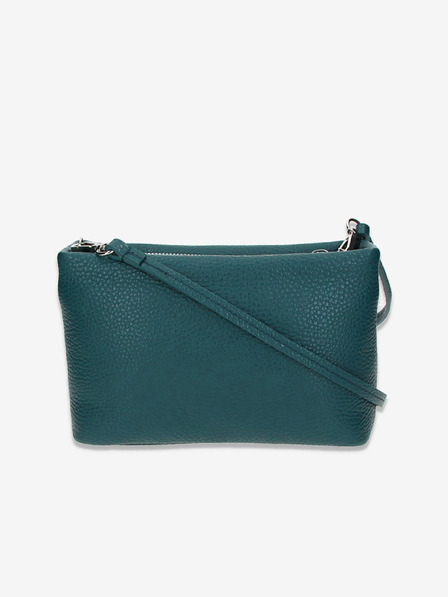 Elega Petrolejová dámská kožená crossbody kabelka Elega Fluffy