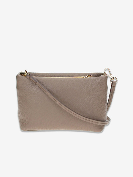 Elega Béžová dámská kožená crossbody kabelka Elega Fluffy