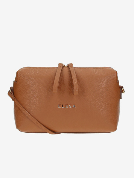 Elega Hnědá dámská kožená crossbody kabelka ELEGA Hill