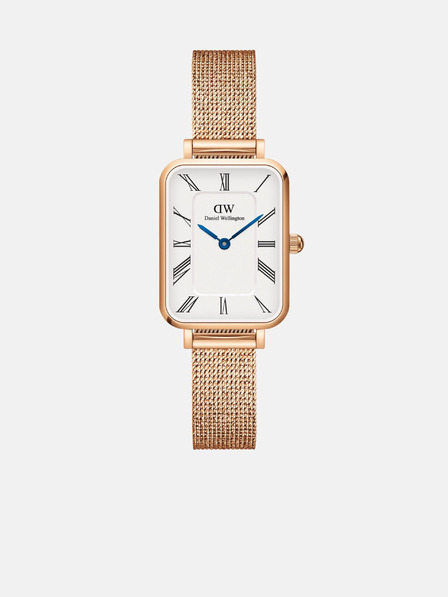 Daniel Wellington Růžovo-zlaté dámské hodinky Daniel Wellington mesh Quadro Melrose