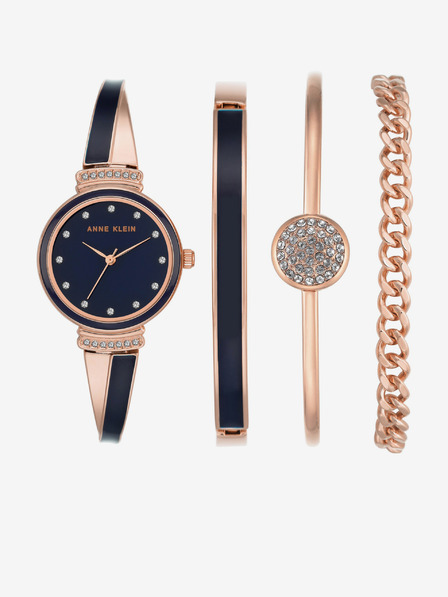 Anne Klein Sada hodinek a náramků v růžovozlaté barvě Anne Klein