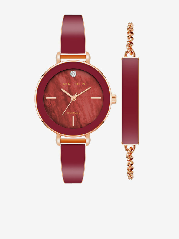 Anne Klein Sada hodinek a náramků v růžovozlaté barvě Anne Klein