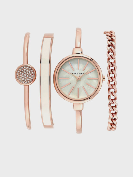 Anne Klein Sada dámských hodinek a náramků v růžovozlaté barvě Anne Klein