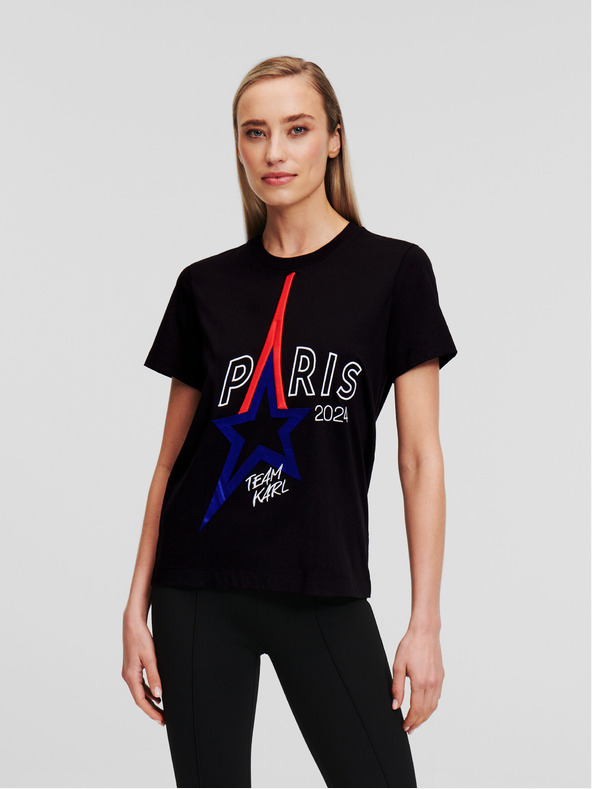 Karl Lagerfeld Černé dámské tričko KARL LAGERFELD Paris